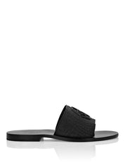 Flat crocco printed sandals