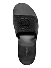 Flat crocco printed sandals