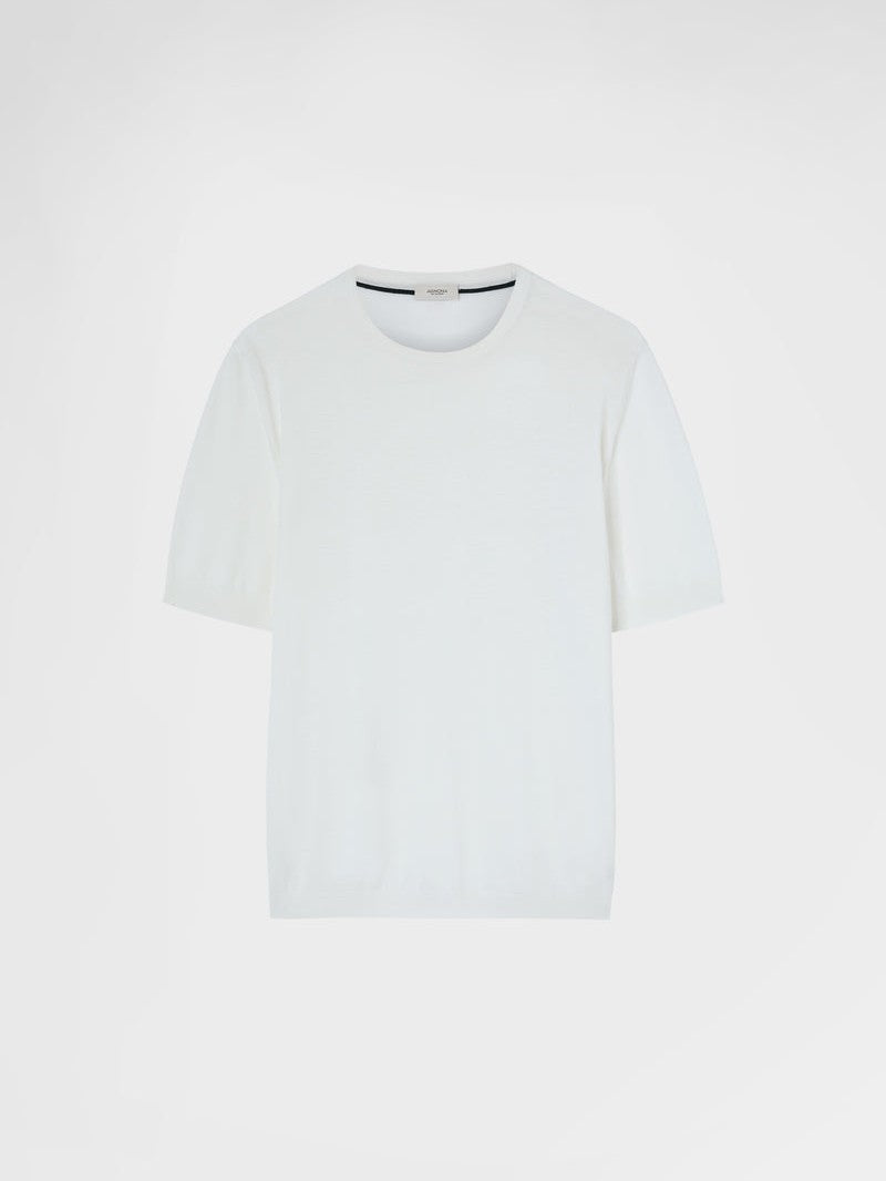 Cotton silk jersey t-shirt off white