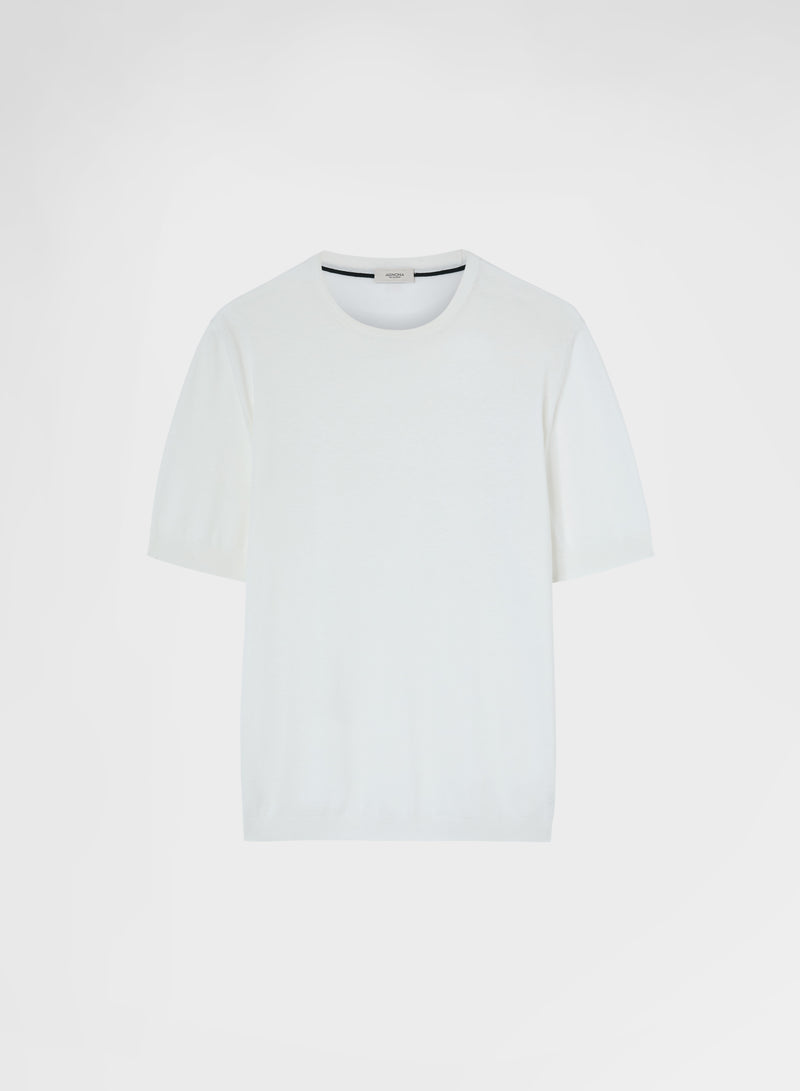 COTTON SILK JERSEY T-SHIRT OFF WHITE