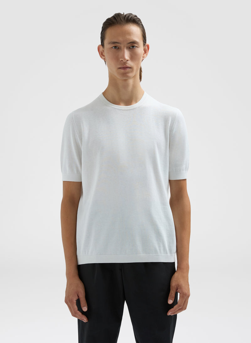 COTTON SILK JERSEY T-SHIRT OFF WHITE