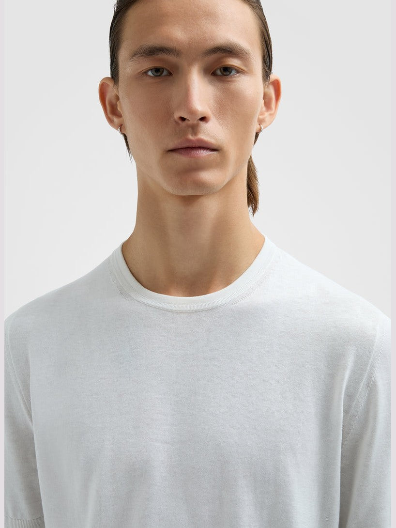 Cotton silk jersey t-shirt off white