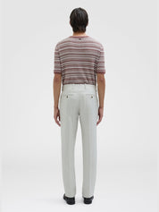 Linen blend stitch t-shirt desert rose