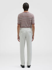 LINEN BLEND STITCH T-SHIRT DESERT ROSE