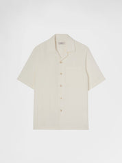 Cotton silk bowling shirt - agnona white