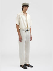 Cotton silk bowling shirt - agnona white