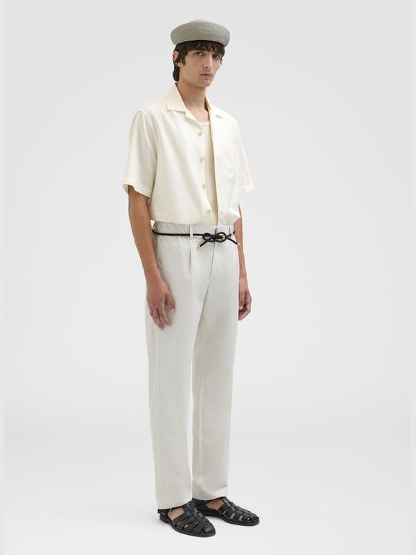 Cotton silk bowling shirt - agnona white