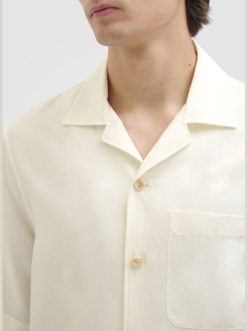 Cotton silk bowling shirt - agnona white