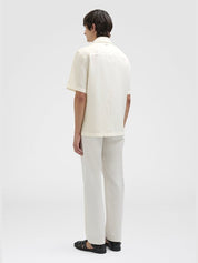 Cotton silk bowling shirt - agnona white