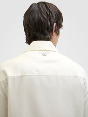 Cotton silk bowling shirt - agnona white