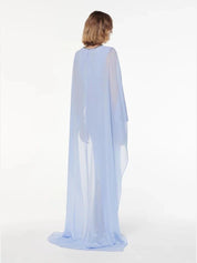 Chiffon diamante gown light blue
