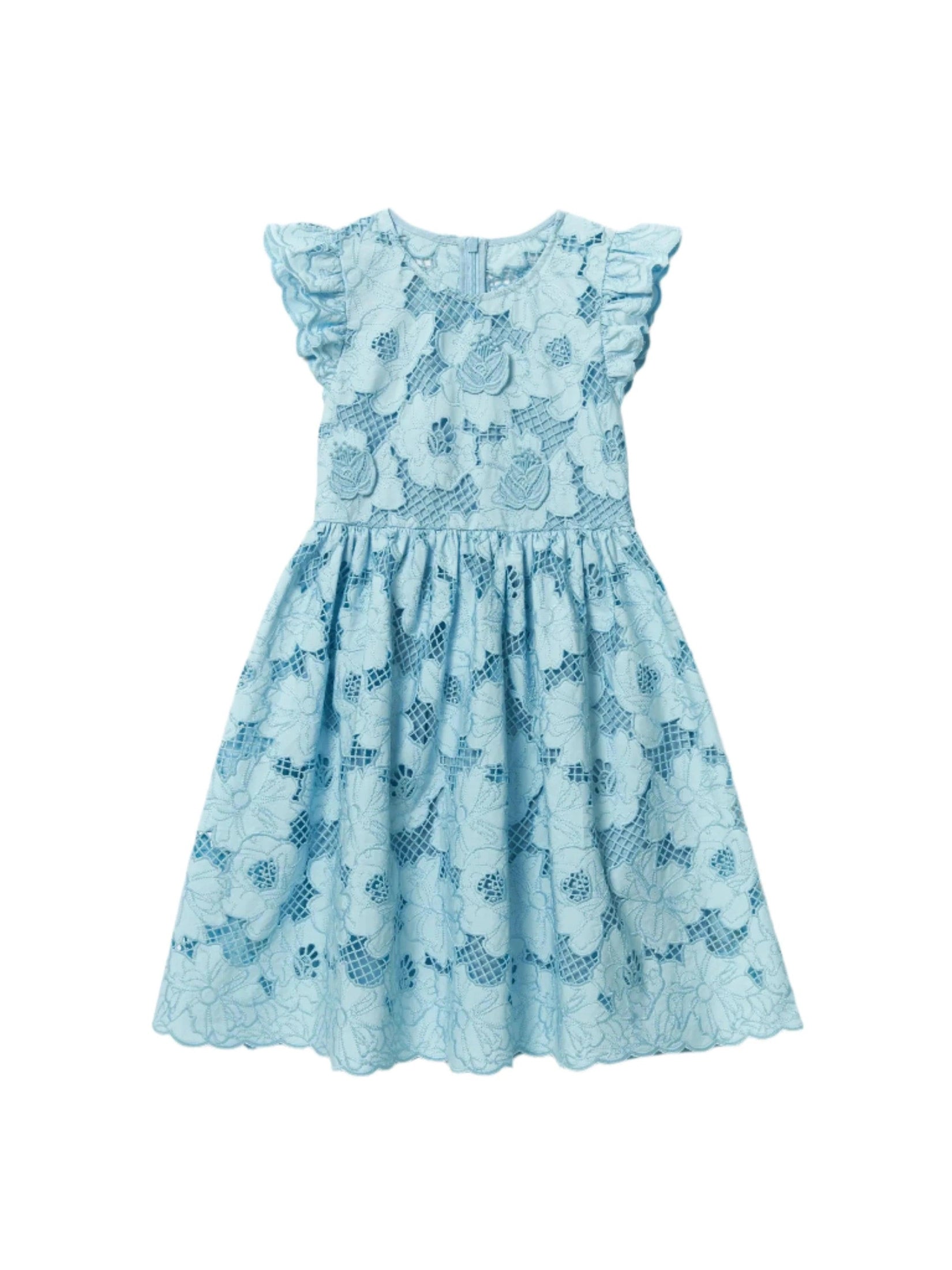 Blue lace midi dress