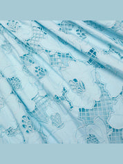 Blue lace midi dress