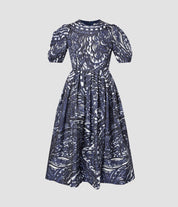 SHORT SLEEVE A LINE MIDI DRESS