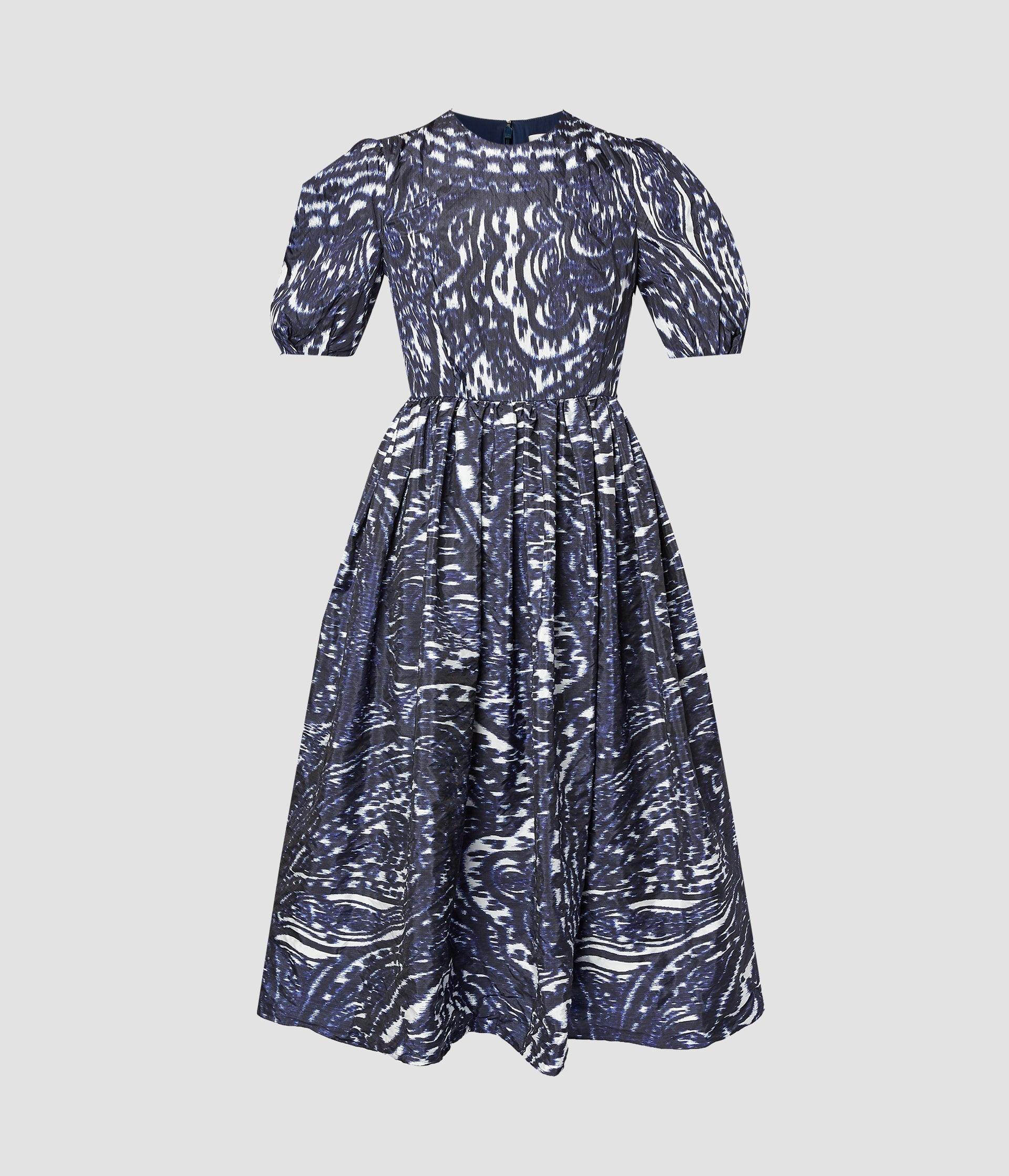 SHORT SLEEVE A LINE MIDI DRESS