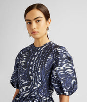 SHORT SLEEVE A LINE MIDI DRESS