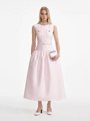 Pink taffeta midi dress