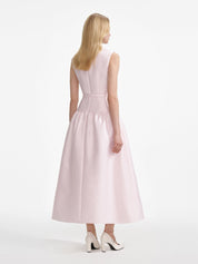Pink taffeta midi dress