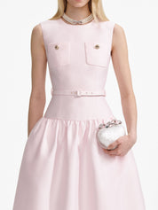 Pink taffeta midi dress