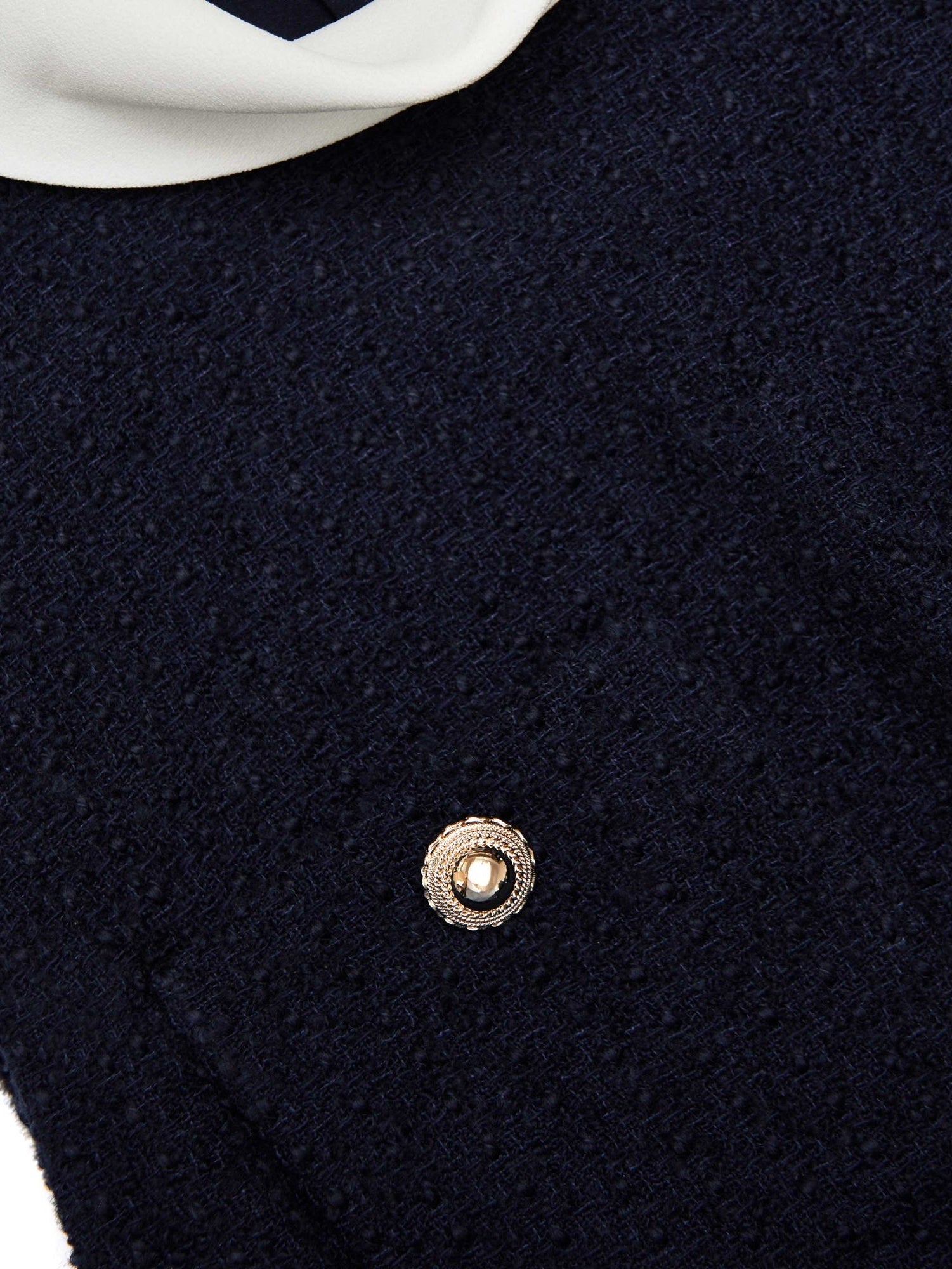 Navy boucle sleeveless midi dress