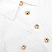 White cotton broderie midi dress