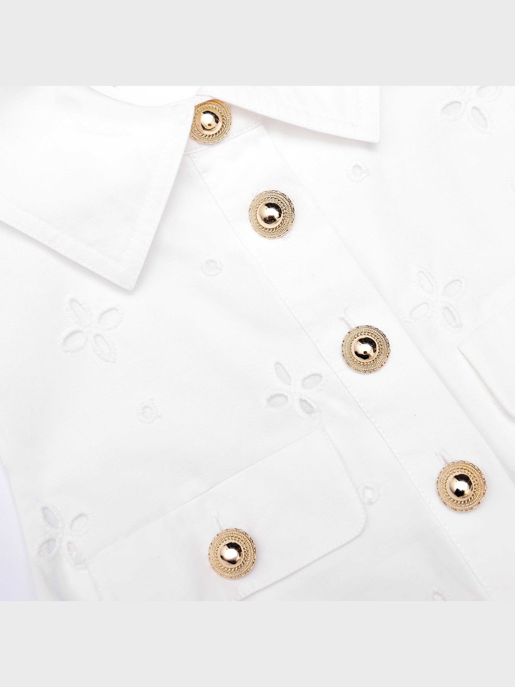 White cotton broderie midi dress