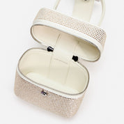 CHAMPAGNE SATIN RHINESTONE VANITY CASE