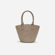 GREY SUEDE CHARM TOTE BAG