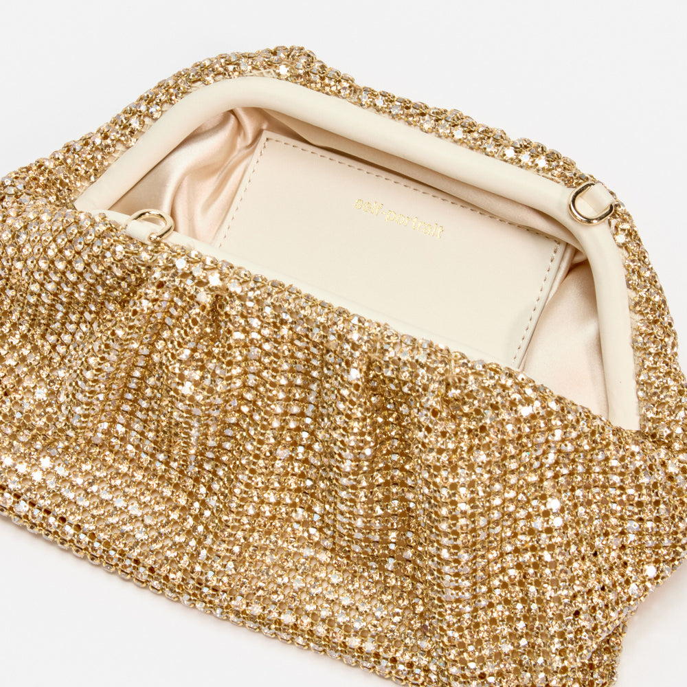 GOLD CHAINMAIL CLUTCH BAG
