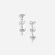 MICRO BOW PEARL TIERED EARRINGS