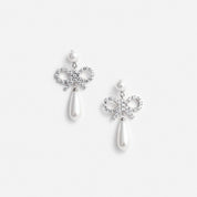PEARL BOW DROPLET EARRINGS