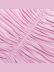 Pink jersey gathered maxi dress