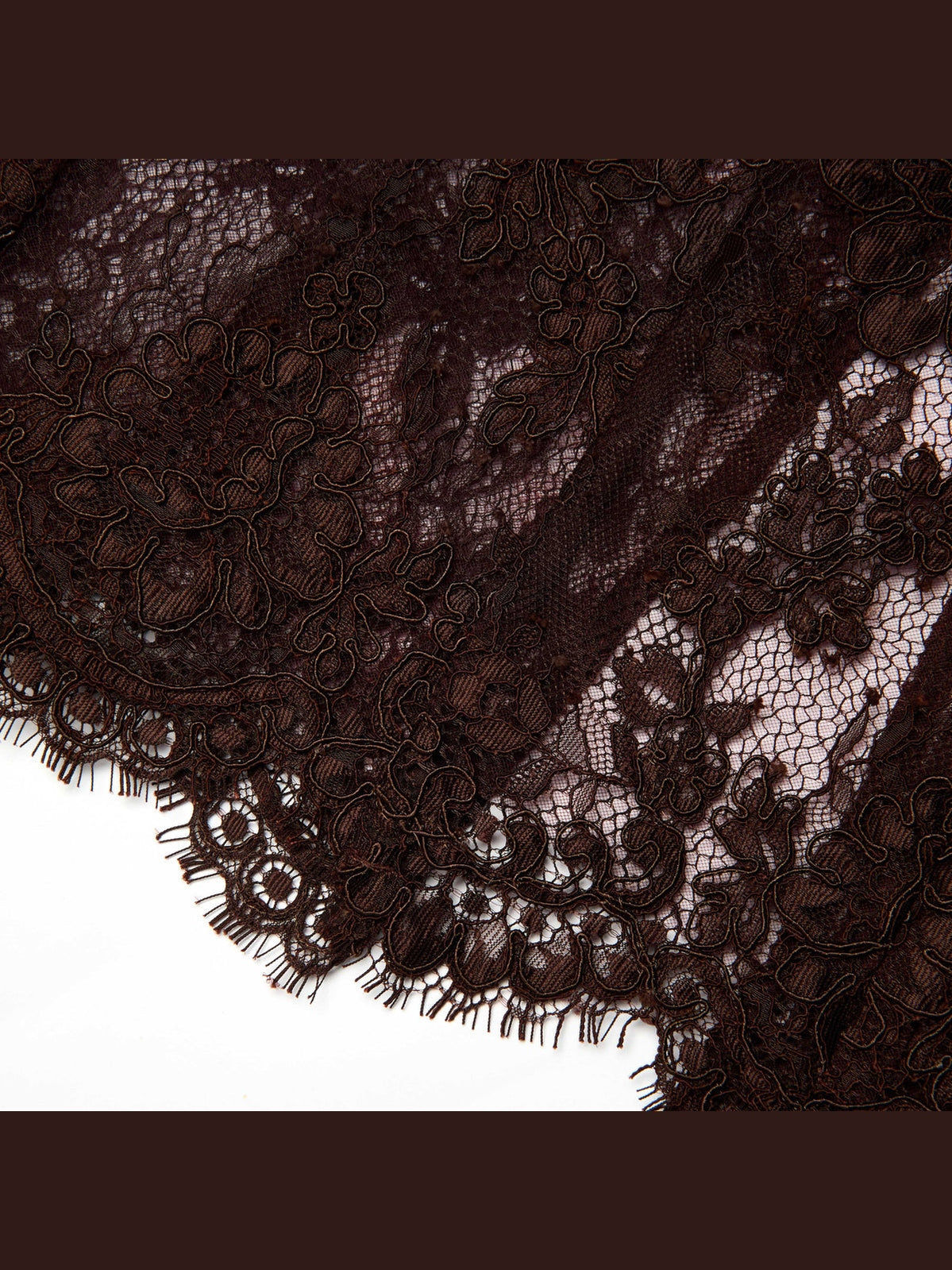 Brown floral lace midi dress