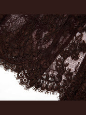 Brown floral lace midi dress