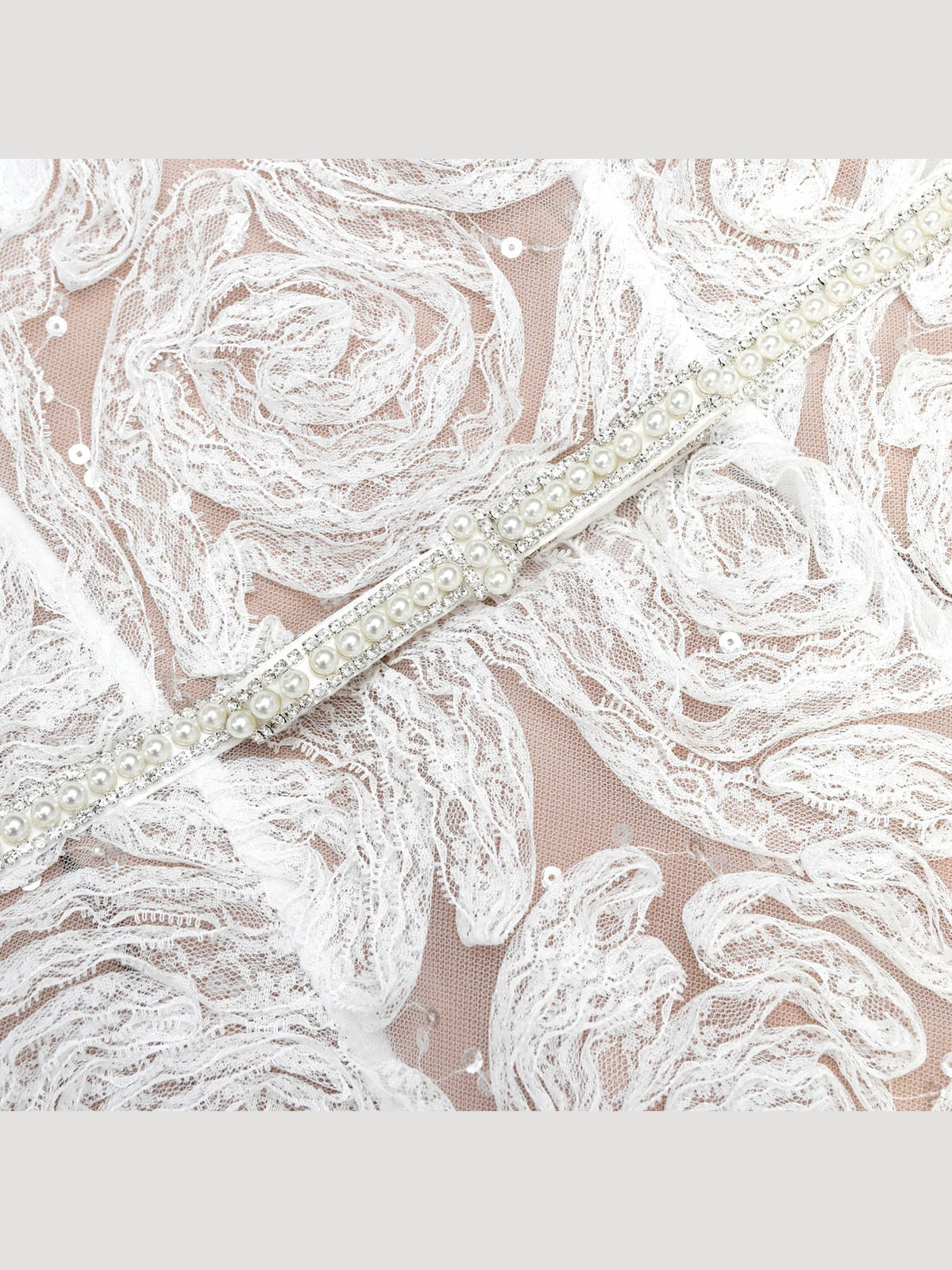 White tulle lace midi dress