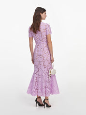 Lilac lace midi dress