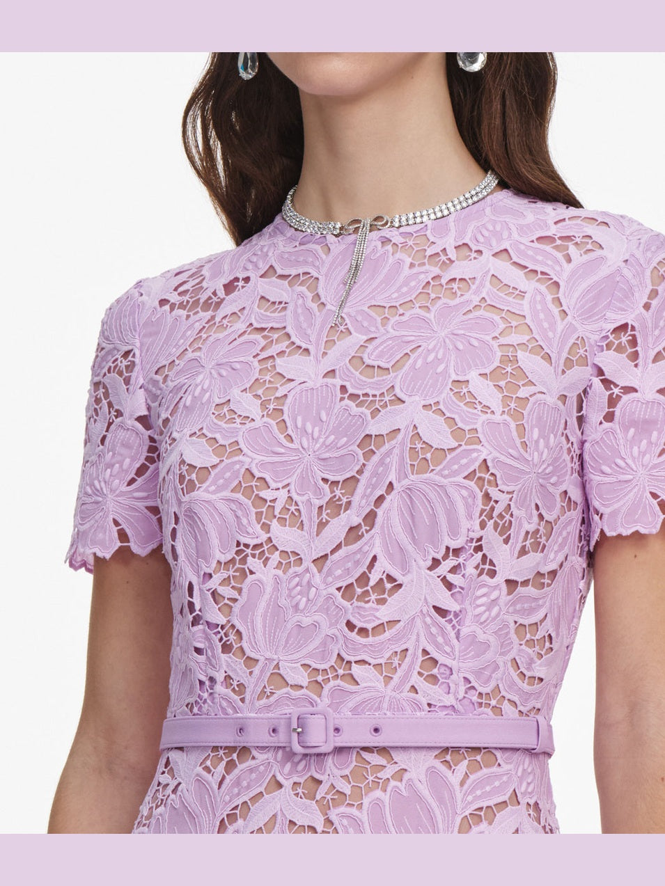 Lilac lace midi dress