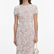 White tulle lace maxi dress