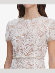 White tulle lace maxi dress