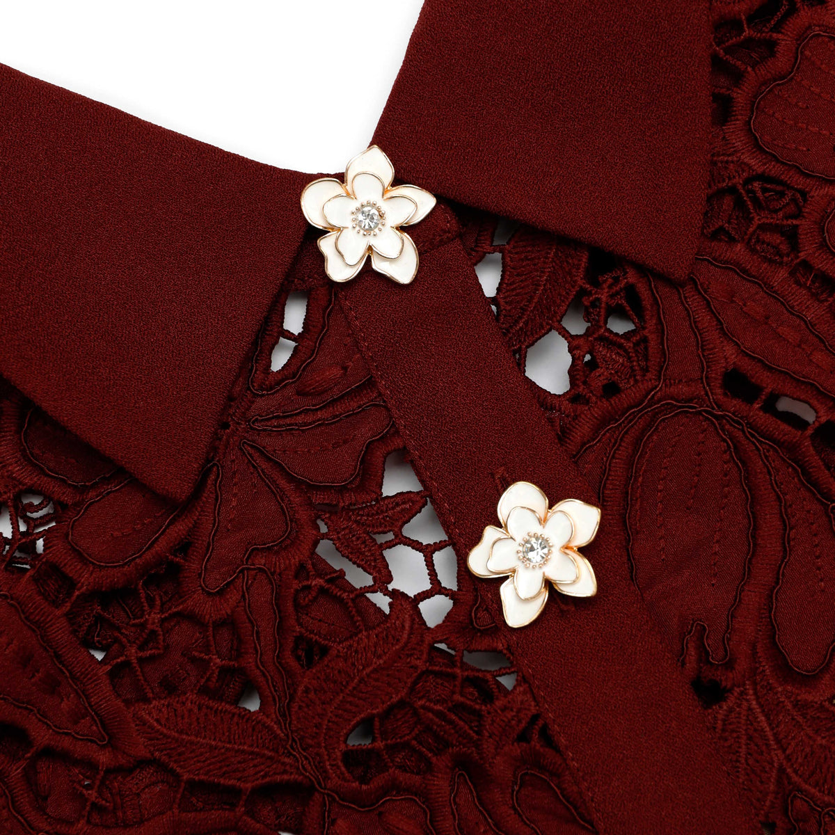 Burgundy lace mini dress