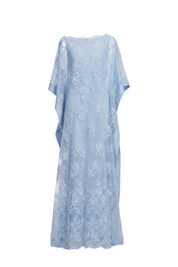 Blue embellished lace kaftan