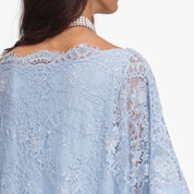 Blue embellished lace kaftan