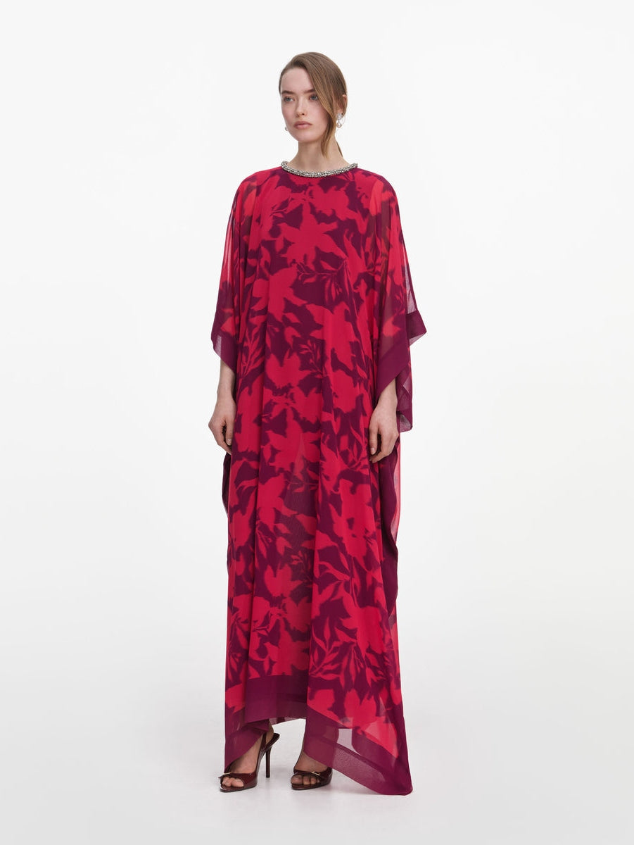 Pink floral kaftan