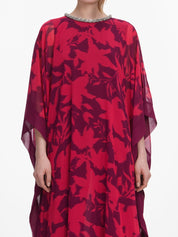 Pink floral kaftan