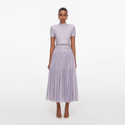 Lilac rhinestone midi dress