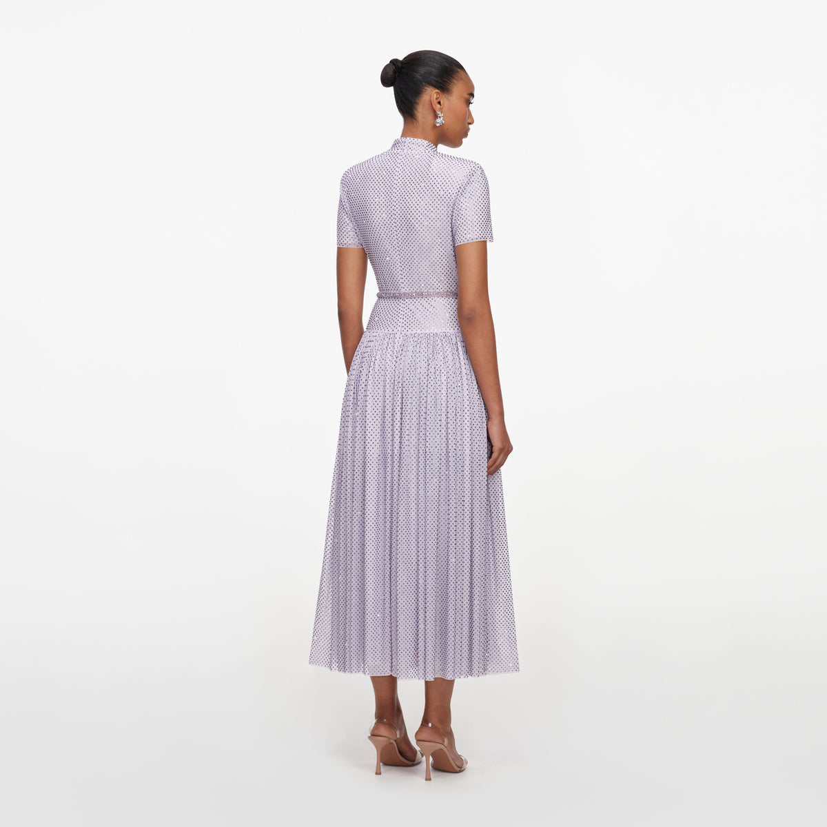 Lilac rhinestone midi dress