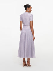 Lilac rhinestone midi dress