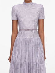Lilac rhinestone midi dress