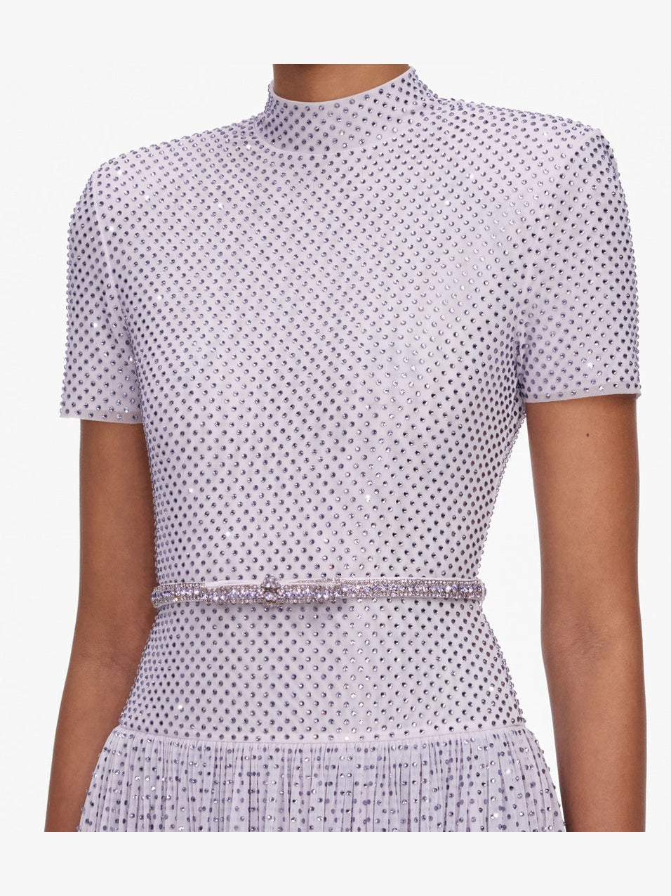 Lilac rhinestone midi dress
