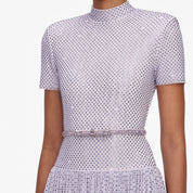Lilac rhinestone midi dress